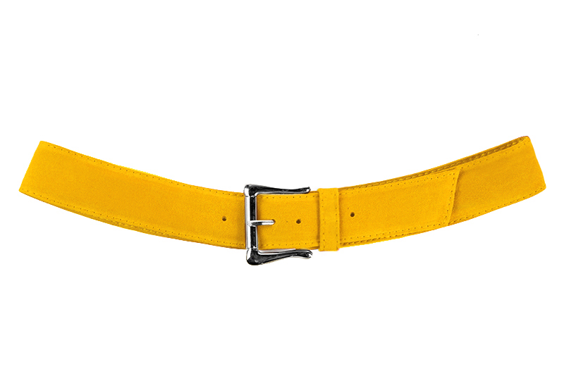 Custom-made women's yellow luxurious elegant belt. - Profile view